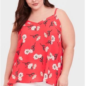 NWT Torrid Red Floral Flowy Aline Summer Camisole Top